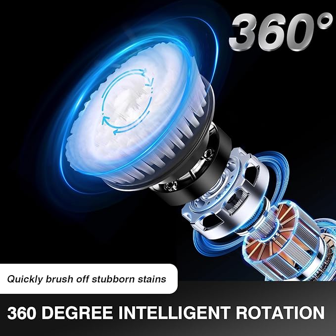 Electric Spin Scrubber Cordless Tub and Tile Scrubber with 10 Replaceable Brush Heads and Adjustable Extension Handle Power Shower Scrubber for Cleaning Bathroom Tub Grout Floor EMD