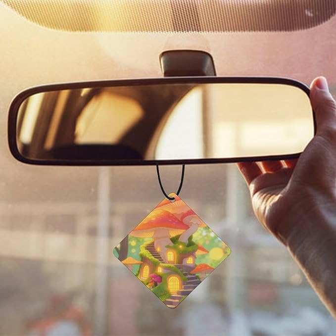 5PCS Car Air Freshener Hanging Personalized Double Sided Sunny Forest Car Fresheners Long Lasting New Cars Scents Cute Automotive Freshies for Closets Drawers (tea)