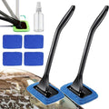 Hicaly Windshield Cleaner Hicaly Car Window Cleaner Windshield Cleaner Tool – for Streak-Free Windows with 4 Washable and Reusable Microfiber Pads (2PCS-Blue)