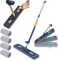 Large Flat Mop 2023 New Upgrade Style Large Flat Mop Style Stylemop Pro Self Wringing Magic for Floor Cleaning Microfiber Mops 12027(Blue4 Cloths)