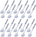 Hsei 20 Pcs Gray Kitchen Scrub Dish Brush Bulk with 11 Inch Handle Cleaning Dish Scrubber with Stiff Bristles Washing Scrub Brushes for Housekeeping for Pots and Pans Kitchen Sink