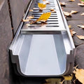 Channel Drainage System Removable Drain Cover Low/Deep Profile Trench Drain Outdoor Drain Grate and U Channel for Landscape and Yard Drainage