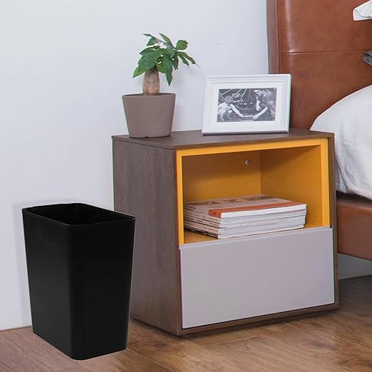4.5 Gallon Plastic Office Wastebasket Plastic Trash Cans Black 3 Packs