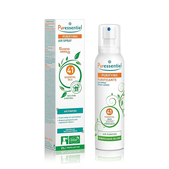 Puressentiel Purifying Air Freshener Spray - Room Spray with 41 Essential Oils - Eliminate Odors without Synthetic Chemicals - Multi-Use - 6.75 oz