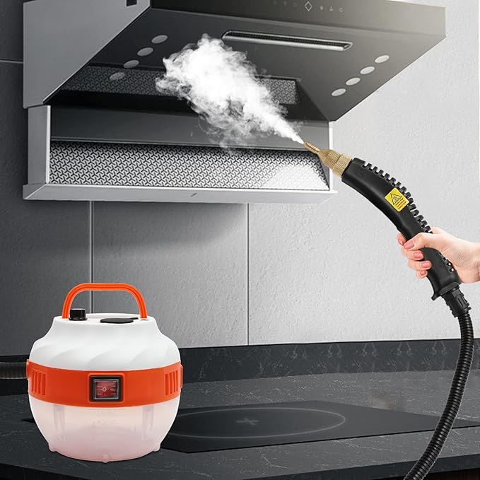 Steam Cleaner Handheld for Home Use 1600W Portable Steamer for Cleaning 1.35L/0.35Gal Water Tank Capacity Steam Cleaner for Car Floor Tiles Kitchen Bathroom (White)