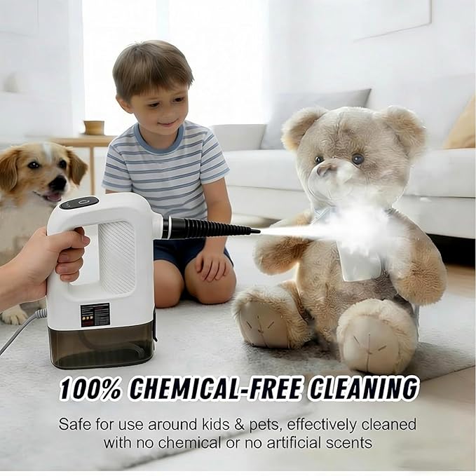 Pressurized Multi-Purpose Natural Handheld Steam Cleaner 15s Instant Heat Portable Steamer with 400ml Large Tank Multi-Surface Deep Cleaning for Home Grout Furniture Couch Car Bathroom Floor