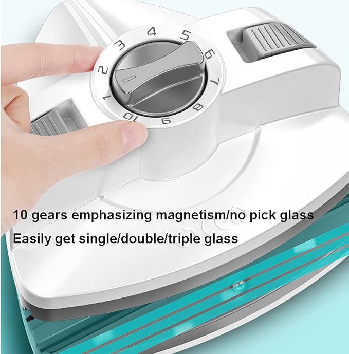 Magnetic Window Cleaner Double-Sided Magnetic Window Cleaner Glass Adjustable Magnet Force Cleaning Brush Glass Wiper Household Cleaning Tools with Anti-Falling Rope for High-Rise Glazed Window