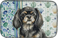 Caroline's Treasures Black and Tan Tibetan Spaniel Coastal Sea Glass Dish Drying Mat Absorbent Dish Drying Mat Pad for Kitchen Counter Dish Drainer Mat for Countertop 14 x 21 Multicolor