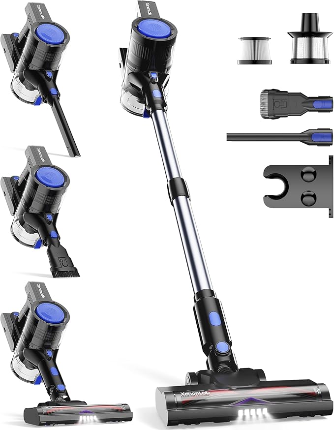 Cordless Vacuum Cleaner 45KPA Stick Vacuum Cleaners for Home with Up to 40 Mins Runtime 6-in-1 Rechargeable Lightweight Vacuum with Powerful Suction for Carpets Pet Hair Hardwood Floors