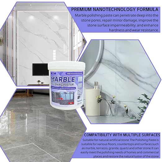 Marble Polishing Paste Nature Stone Polishing Kit Granite Sealer &amp Protectant | Polish Paste for Granite Quartz Marble Travertine Kitchen Countertop（1kg）