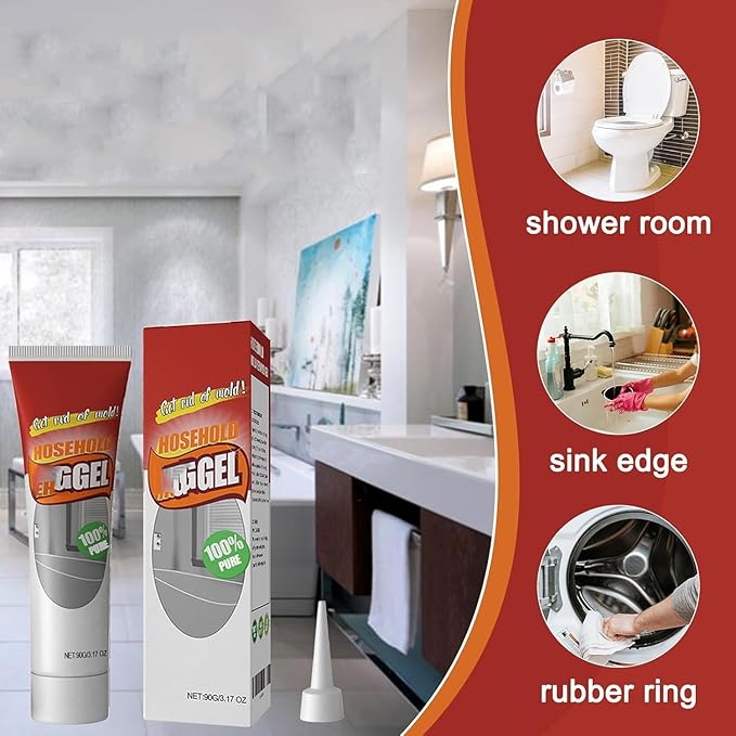 Powerful Household Cleaning GelRemover GelHighly Effective In Penetration Suitable Forfor Sink Bathtub Toilet Seals Bathroom Kitchen Safe Formula That Does Not Damage The Surface (90G5PC)