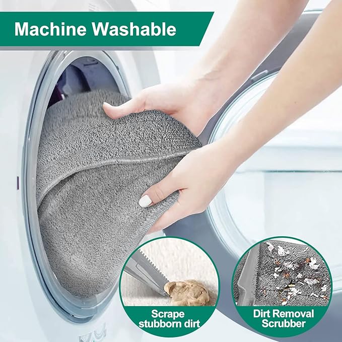 18 Professional Microfiber Mop Floor Cleaning System Flat Mops with Stainless Steel Handle 4 Reusable Washable Mop Pads Wet and Dust Mopping for Hardwood Vinyl Laminate (White&ampGrey)