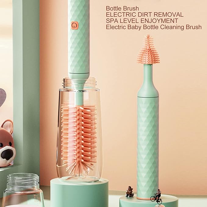 Electric Bottle BrushWaterproof IP65 Silicone Baby Bottle Cleaning Brush Kit for for Pregnant WomenNew Moms(4pcs)