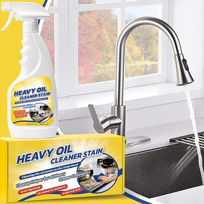 Kitchen Heavy Oil Cleaner Stain Kitchen Oil Stain Cleaner Spray Heavy Duty Degreaser Spray Home All-Purpose Grease Remover (1 bottle)