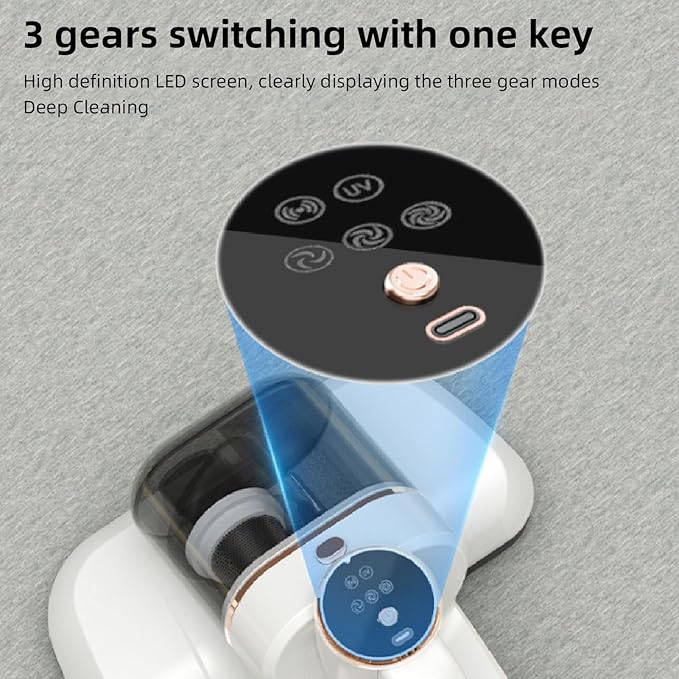 Bed Mattress Vacuum Cleaner 10000Pa Strong Suction Handheld Bed Steamer Couch Steam Cleaner with 400ml Dustbin for Pillows Sheets Sofa Plush Toys