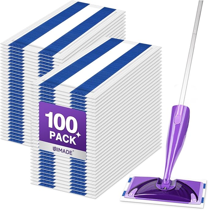 100 Count Mop Pad Refill Compatible with Swiffer WetJet Disposable Multi-Layers Mopping Pads for All Hard Surface Especially Hardwood Floor Super Absorbent Spray Mopping Pad Refills