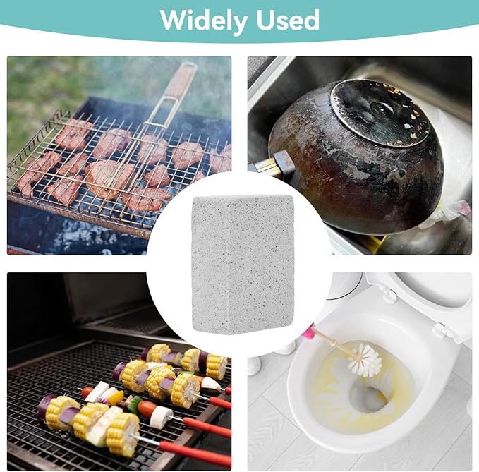 Grill Stone Cleaning Block 4pcs Grill Cleaning Bricks Barbecue Grill Cleaning Brick Block Stains Grease Cleaner Stone Kitchen Accessory
