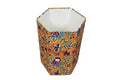 Generic 3.3 Gallon Cotton Hand Block Printed Paper Waste Basket |Small Decorative Trash Can for Housewarming Gifts in Living Room Bedroom Bathroom | Eco-Friendly Plastic-Free (1 ORE.GREEN)