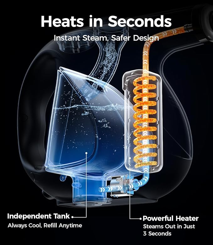 Handheld Steam Cleaner for Home 3s Instant Heat-Up No Need to Wait Upgrade 2 LB Light Weight Easy Refill Portable Steamer Cleaner for Furniture Couch Grout Walls Kitchenware Cleaning