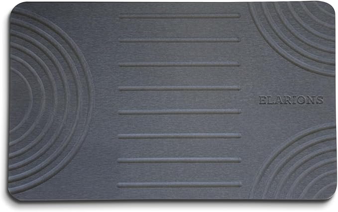 Large Diatomaceous Earth Stone Dish Drying Mat - 24 x 16 Quick Dry Non-Slip Food Grade Fast Absorbent Quartz-Enhanced Rapid Water Absorbing Countertop Mat For Dish Rack