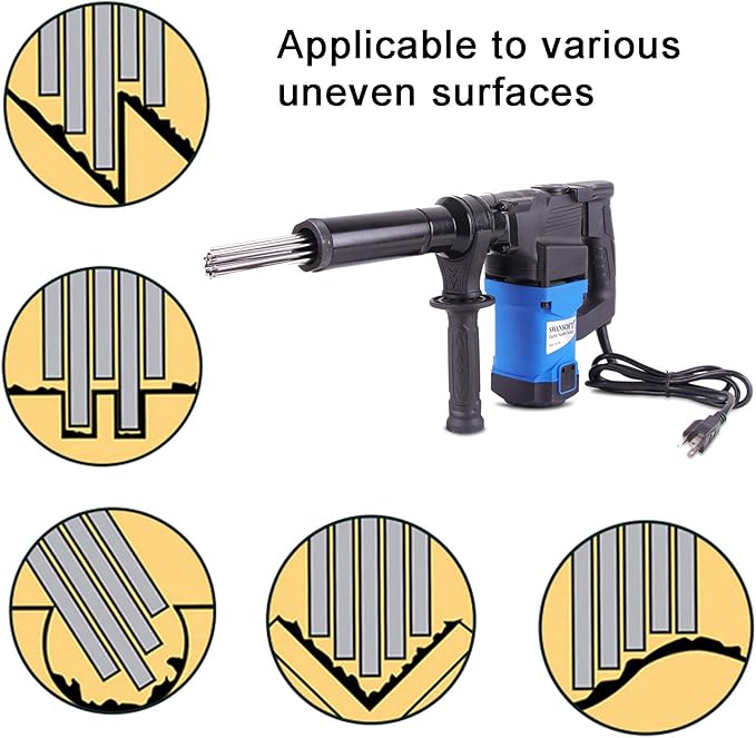 SWANSOFT Electric Needle Scaler 1100W Handheld Rust Remover Heavy-Duty Paint Removal Tool with 23 Needles