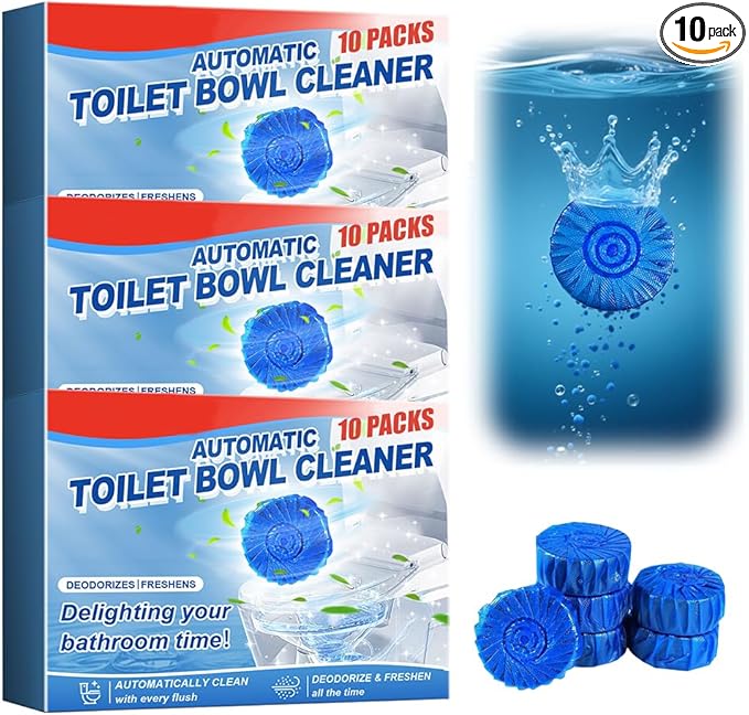 Automatic Toilet Bowl Cleaner 2026 New Toilet Cleaning Tablets Long Lasting Tank Cleaner for Bathroom Convenient Blue Deodorizer Easy Flush Cleaner Tablets for Home (30)