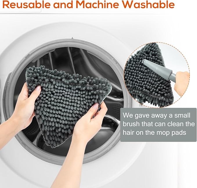 Base Boards Cleaning Tool with 76 Long Handle 360° Rotatable Wall Cleaner Base Board Cleaner Tool Wall Cleaning Washing Mop with 8 Reusable Pads for Painted Walls Ceilings and Baseboards