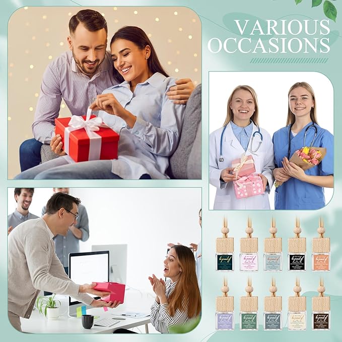 30 Pcs Appreciation Gift for Coworker Empty Hanging Car Air Freshener Diffuser Bulk May You Be Proud of The Work Thank You Glass Bottles Gifts for Staff Team Intern Teacher
