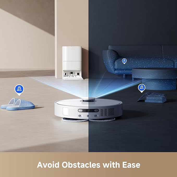 DREAME L40s Ultra CE Robot Vacuum and Mop Combo with Self-Emptying Dock 13000Pa Suction Mop Self-Cleaning and Auto-Raising Ultrasonic Carpet Sensing Ideal for Pet Hair Carpet and Hard Floors
