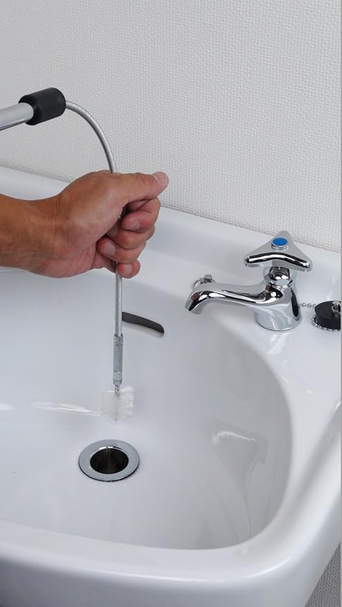 Kakudai 6048 Pipe Cleaner with Brush 9.8 ft (3 m) for Cleaning Drain Pipes