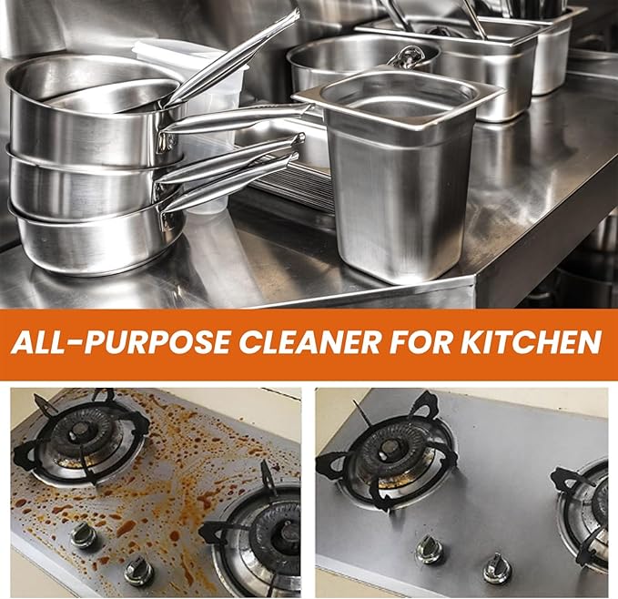 Kitchen Multi-Purpose Cleaning Paste - Removes Rust &amp Stains Long-Lasting Rust Protection For Stoves Range Hoods Cookware(3PCS)