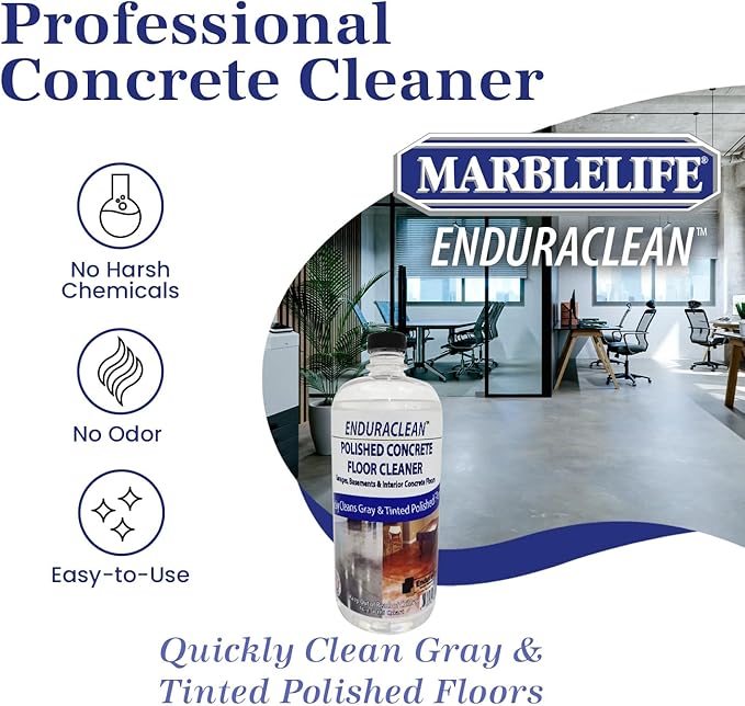 Marblelife EnduraCLEAN Ready-To-Use Polished Concrete Floor Cleaner Effective Basement Garage &amp Indoor Concrete Floor Cleaner Concrete Cleaner Cement Cleaner &amp Degreaser 32 oz