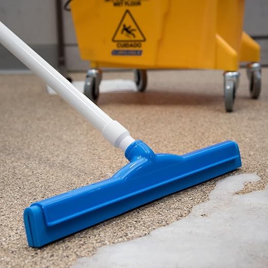 SPARTA 4156714 Plastic Double Foam Squeegee Commercial Squeegee With Durable Contruction For Cleaning Commercial Residential 18 Inches Blue