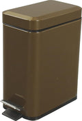 AZUMAYA Dust Box Can Storage Square Shape Comapct 1.3 GAL Brown Steel Shiny Coating Size 11.5 High LFS-076BR