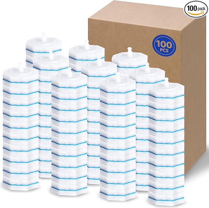 100 Count Toilet Wand Refills Disposable Toilet Brush Toilet Cleaner Refill Pads Wand Kit Scrubber Refills Compatible With Most Brushes No Falling Apart Fresh Fragrance