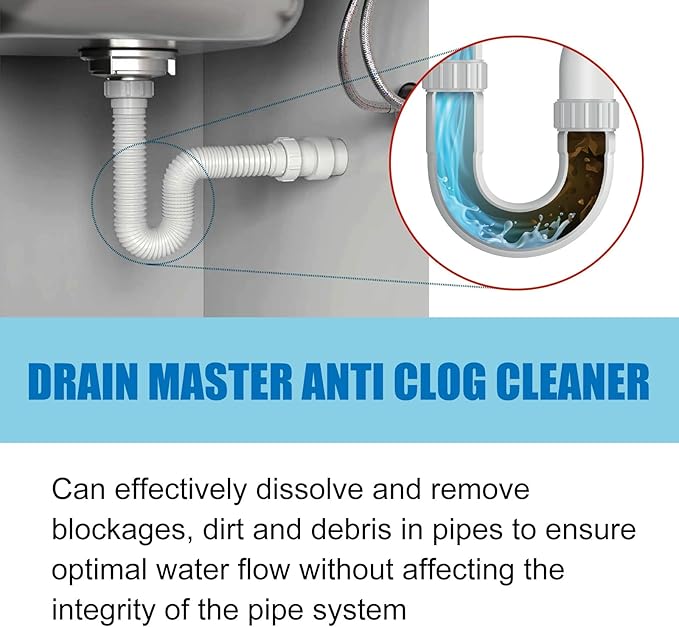Drain Unclogging Cleaner - Pipe Dissolving Solution For Toilet Kitchen &amp Sink Clear Blockages &amp Debris Safely(30PCS)