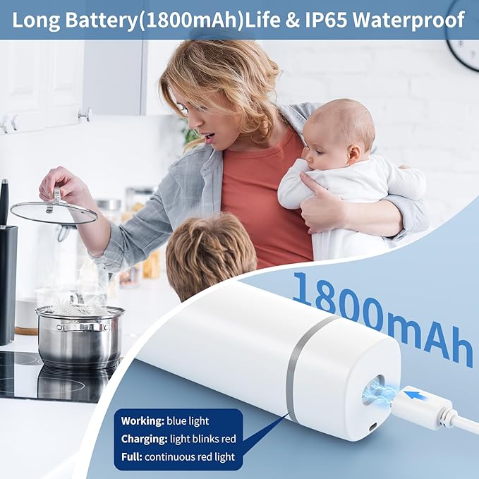 Electric Baby Bottle Brush Set with Rechargeable Electric Bottle Brush Cleaner and Silicone Bottle Brushes and Straw Brush CleanerWaterproof Travel Bottle BrushMagnetic Suction Charging 1800mAh