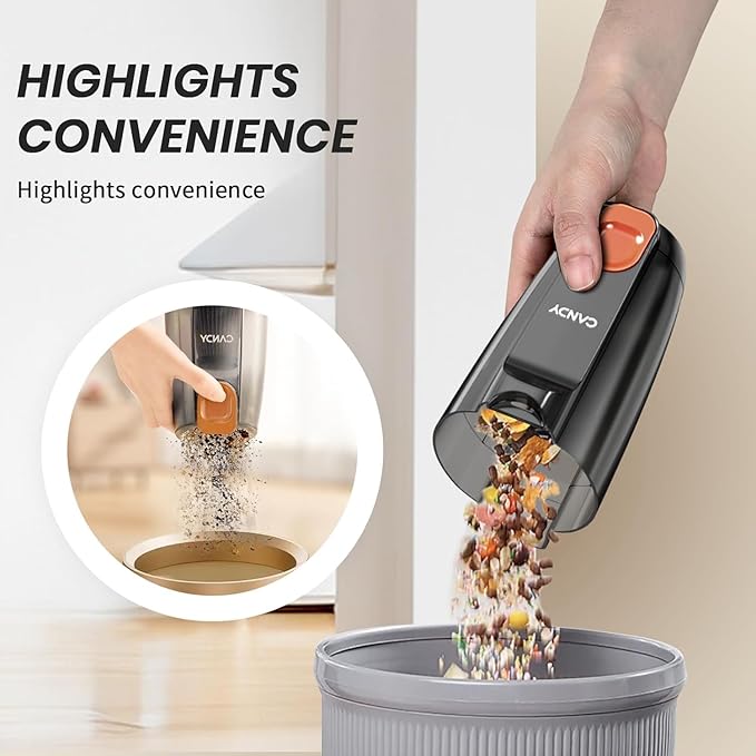 Candy Corded Stick Vacuum Cleaner Powerful Suction Handheld Vacuum with One-Click Dust Disposal 3-in-1 Use for Hard Floor Ceramic Tile 0.8 Liters Capacity Easy Clean