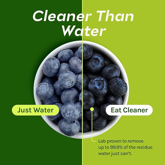 CleanBoss Eat Cleaner Triple-Action Fruit + Veggie Wash Refill - 64 oz - Removes Harmful Residue - Keeps Produce Fresh Up to 5X Longer - Vegan Gluten Free