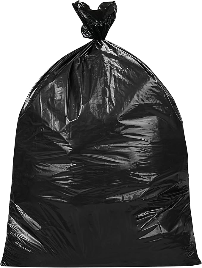 MaxWorks 50 Gallon Heavy-Duty Trash Bags 1.5 Mil Thick Black Drum Liners 50 Count with Flap Ties for Industrial Lawn Garden &amp Contractor Cleanup 51068