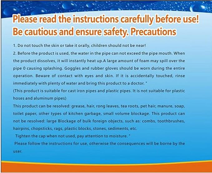 Ifish Pipe Dredge Deodorant Powerful Sink and Drain Fast Strength Bubble Bombs Foaming Powder Drain Clog remover for Kitchen