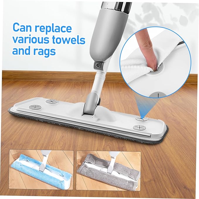 Refillable Spray Mop with Rotatable Head and Replacement Pads Versatile Wet Dry for Hardwood Tile and Marble Floors Efficient Removal with Easy to Replace