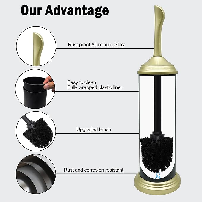 Vince Camuto Toilet Bowl Brush with Holder Durable Bathroom Cleaning Tool Modern Design for Easy Toilet Maintenance Bathroom Cleaner Brush for Efficient Cleaning and Hygiene