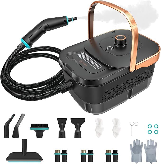 Handle Steam Cleaner 2500W Steam Cleaner for Home 3-Level Adjustable Handle15s Heat-Up Portable Steamer for Cleaning Car Dirt Grout Couch Furniture GreaseTile