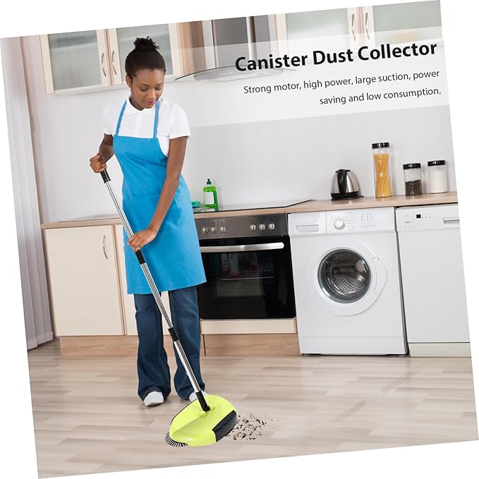 Hand Push Sweeper 360° Rotating Broom Dustpan for Easy Cleaning Random