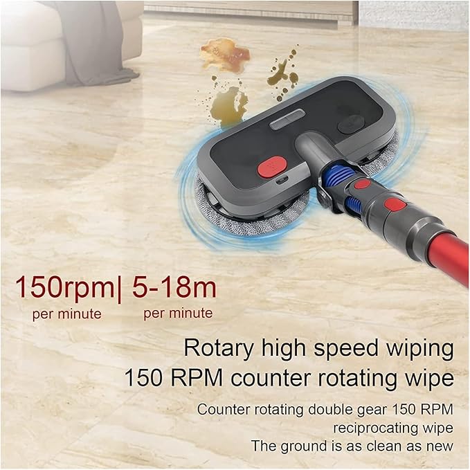 Electric Mop Head Compatible for Dyson V7 V8 V10 V11 V15 Wireless Vacuum Cleaner Wet Dry Mop Cleaning Head Floor Brush Replacement Parts