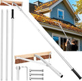 Leaf Roof Brush and Roof Rake 21 Ft Adjustable Length Roof Cleaning Tool Remove Roof Leaves Safely with Natural Brush Head Lightweight Easy to Use &amp Store