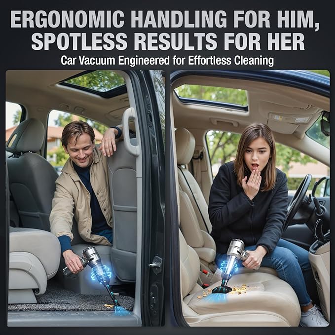 Car Vacuum Portable Cordless 22000PA High Power with Brushless Motor 4-in-1 Compressed Air Duster &amp Air Blower &amp Pump Hand Held Vacuum for Car Home Office Ideal Gifts for Men &amp Women
