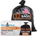 Contractor Garbage Bags 55 Gallon | 32 Trash Bags | Heavy Duty | Black ContractorLarge 55-60 Gallon Trash Bags Heavy Duty Liners Extra Large Trash Liners Construction Industrial Bag