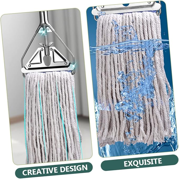 Household Cotton Mop for Floor Cleaning Durable Wet Dry Mop with Long Handle for Hardwood and Tile Floors High Absorption Comfortable to Use